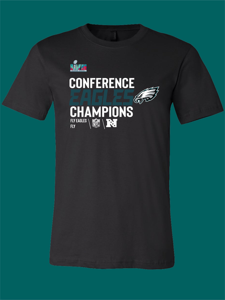 Roo Official LLC Eagles NFC Champions Tshirt - Hoodie - Crewneck Sweatshirt Black / 3XL Adult Crewneck