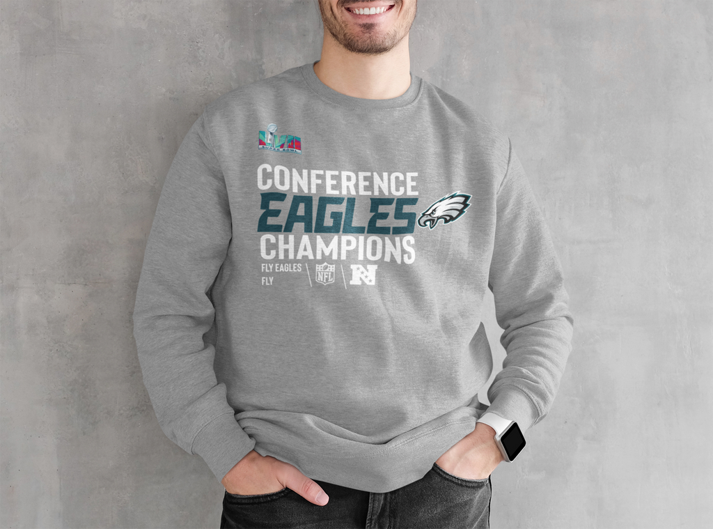 Roo Official LLC Eagles NFC Champions Tshirt - Hoodie - Crewneck Sweatshirt Black / XL Youth Crewneck