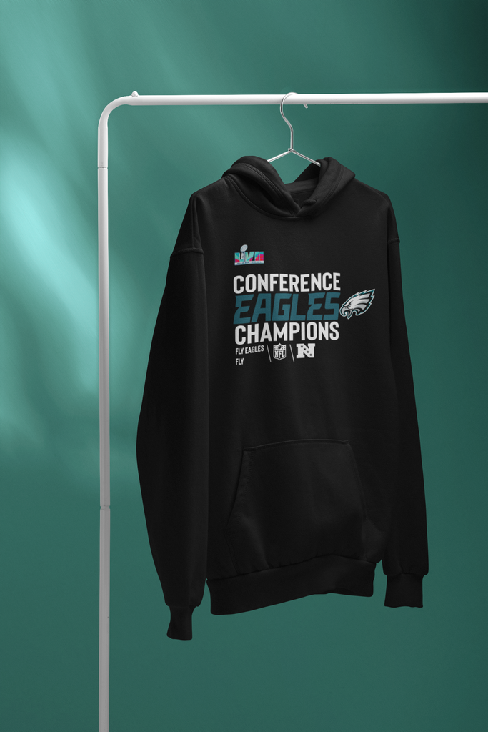 Roo Official LLC Eagles NFC Champions Tshirt - Hoodie - Crewneck Sweatshirt Black / XL Youth Crewneck